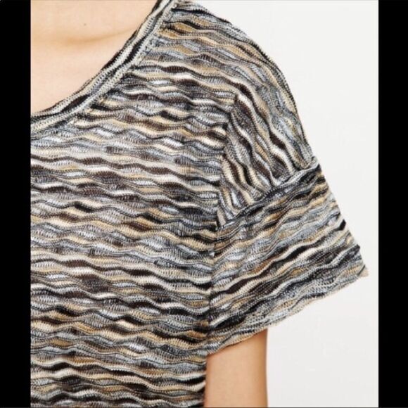 Free People Black Rainbow Wave Crop Top Size M - Picture 10 of 11